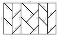 an image of a pattern with measurements for the top and bottom half of each panel