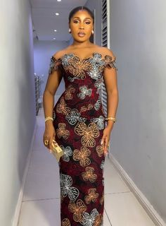 The Bianca dress features a 3D detailed off shoulder neckline, a corset waist line and a beaded bodice. Dress is made on preorder
only. Basic measurements can be included in your order note. Off Shoulder African Dress, A Line Dress Ankara, Ankara Fashion Latest, Off Shoulder Ankara Gown, Off Shoulder Ankara Dress, Ankara Corset Dress, Celebrity House, Safari Hats, Luxury Gown