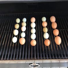 eggs are being cooked on the grill