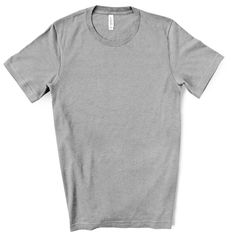 Crew Neck Short Sleeve 100% Cotton Classic Fitted Gray T-shirt, Fitted Heather Grey Short Sleeve T-shirt, Fitted Heather Grey T-shirt With Short Sleeves, Classic Heather Grey Cotton Top, Classic Gray Crew Neck Top, Gray Classic Relaxed Fit Tops, Custom Team Shirts, Fiesta Shirt, Boat Shirts