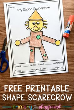 a printable scarecrow worksheet with scissors and markers