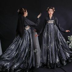 Premium Quality Women Modern Chinese Hanfu Dress Black Suits Tops Dress Fairy Princess Outfits, Fashion Women's Dresses Chinese Hanfu Dress, Chinese Princess Dress, Black Suit Dress, Chinese Princess, Ancient Chinese Dress, Couture Skirts, Tops Dress, Dress Fairy, Hanfu Dress