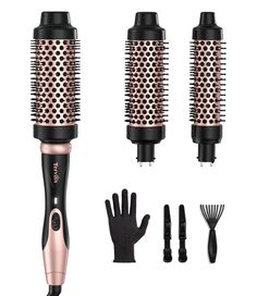 PRICES MAY VARY. Create a Voluminous Hairstyle - The Terviiix 3 In 1 heated round brush with a ceramic barrel evenly distributes heat to create long-lasting loose curls and waves. It's designed to provide great volume and achieve a blowout look, making it perfect for creating stunning curls. Faster Styling- A 3-in-1 hot styling brush is convenient and easy to use, allowing for quick curling while combing the hair. It simplifies the styling process by eliminating the need for additional tools lik Travel Curling Iron, Heated Brush, Blowout Look, Random Wishlist, Thermal Brush, Hot Brush, Light Curls, Curling Brush, Medium Curls