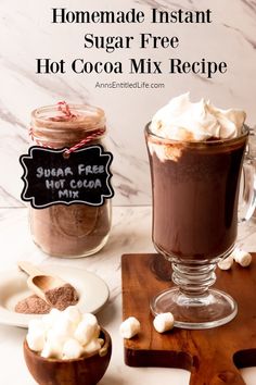 homemade instant sugar free hot cocoa mix recipe