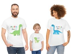 Dinosaur Family Tshirt. Select and add individual shirts The unisex heavy cotton tee is the basic staple of any wardrobe. It is the foundation upon which casual fashion grows. All it needs is a personalized design to elevate things to profitability. The specially spun fibers provide a smooth surface for premium printing vividity and sharpness. No side seams mean there are no itchy interruptions under the arms. The shoulders have tape for improved durability. .: 100% cotton (fiber content may vary for different colors) .: Medium fabric (5.3 oz/yd² (180 g/m .: Classic fit .: Tear-away label .: Runs true to size Uplift any child's wardrobe with a custom kid's t-shirt. The Bella Canvas short sleeve tee for toddlers is a 100% Airlume combed and ring-spun cotton jersey with a tear-away label for Playful Dinosaur Print Crew Neck T-shirt, White Dinosaur Print T-shirt For Family Matching, Family Matching White Dinosaur Print T-shirt, White Family Matching T-shirt With Dinosaur Print, Family Matching White T-shirt With Dinosaur Print, Unisex White T-shirt With Dinosaur Print, Family Matching Dinosaur Print Crew Neck T-shirt, Dinosaur Family, Family Tshirt