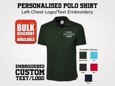 Embroidered Your Text/ Logo Polo Shirt, Personalised Company Logo Workwear Polo, Custom Designs Monogram Polo Shirts, Any Business Logo Polo Clearance Sale Alert! 🎉 🔔 Please note: These items are on clearance. 🔸 To purchase the set of "2 items," add each item separately to your cart and proceed to checkout. 🌟 Limited time offer: Get 70% off our entire stock! Don't miss these amazing prices for gifts your loved ones will adore. Act now! 🎁❤️ 👕 Explore our expertise in personalized clothing a Cheap Polo Shirt With Team Name For Sports Events, Cheap Team Name Polo Shirt For Sports Events, T Shirt Polos, Personalized Clothing, Embroidered Polo Shirts, Small Business Gifts, Garment Labels, Personalized Clothes, Text Logo