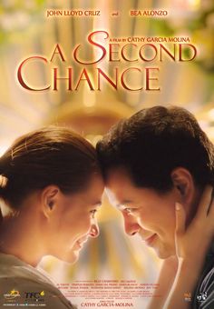 a movie poster for a second chance with two people looking at each other and smiling