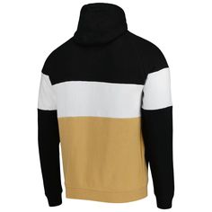 Show everyone your love for the New Orleans Saints in trendy style by grabbing this New Era Current pullover. Along with an adjustable hood for extra coverage, this top offers ultra-soft fabric to keep you cozy throughout the day. Plus, the striking New Orleans Saints graphics and colorblock design make it the perfect hoodie to elevate your fandom. Pullover Rib-knit cuffs and waist hem Midweight hoodie suitable for moderate temperatures Scuba hood with drawstring Long sleeve Screen print graphic Black Fleece Sweatshirt With Color Block, Black Color Block Fleece Sweatshirt, Black Color Block Sports Hoodie, Black Color Block Hoodie For Sports, Black Color Block Sweatshirt For Sports, Black Fleece Hoodie With Color Block, Black Color Block Fleece Hoodie, Black New Orleans, New Orleans Saints