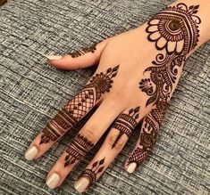 a henna tattoo on someone's hand