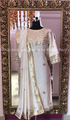 Beautiful white salwar suit with rich neckline work White Salwar Suit Classy, Indian Wedding Party Dresses, White Salwar Suit, White Salwar, Indian Wedding Party, Elegant Wear, Fashion Designer Studio, Dress Designing, Designer Bridal Lehenga