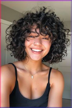 #hair #hairstyles #haircare #curls #travel #tutorial Short Spiral Perm, Curly Short Hair Girl, Rounded Curly Haircut, 3a Short Hair, Curly Hair Bob With Bangs, Short 3a Hair, Shorter Curly Haircuts, Short Curly Hair Haircuts, Hair Cuts Short Curly