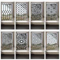 six different types of decorative window screens