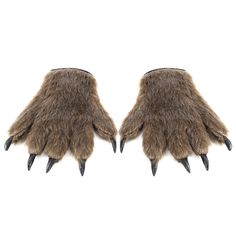 PRICES MAY VARY. 【Material】The furry partial cosplay fluffy claw gloves are made of faux fur and knitted fabric, feel cozy and soft. Comfortable to wear. 【Size】10.2 x 7.5in/26 x 19cm(L x W). Fit palm size: 3.9in. A pair of brown hairy animal paws, short gloves style, suitable for adults. 【Scary Hairy Hands】Great for werewolf, wolf, black bear, gorilla and other animal fancy dressing. Perfect accessories for Halloween, fancy parties, zoo performance, cosplay costume etc. 【Touch Screen】The animal Werewolf Costume, Claw Gloves, Paw Gloves, Wolf Paw, Wolf Costume, Scary Animals, Paw Pattern, Warmest Winter Gloves, Bear Claws