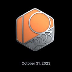 an orange and silver logo with the words october 31, 2013 on it's side