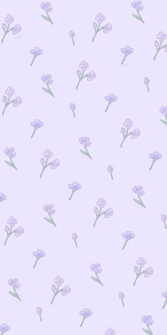 purple flowers with green stems on a light blue and lavender colored background that is repeated in rows