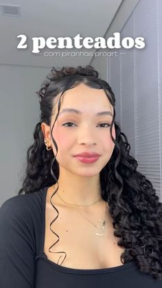 IG:byesterlima How To French Braid Curly Hair, Cute Hairstyles For Long Curly Hair, Cute Hairstyles For Layered Hair, 3a Curly Hairstyles, Hairstyles For Really Long Hair, Baddie Hairstyles Curly Hair, Cute Updos Easy, Fall Curly Hairstyles, Baddie Curly Hairstyles