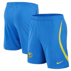 These Club America 2022/23 Strike shorts offer an ideal means of expressing your club pride while brushing up on your skills for the pitch. Perfect for an avid fan that wants to look like their favorite Club America players, these Nike shorts are a great grab when you have practice drills and footwork fundamentals in mind. Plus, the integrated Dri-FIT fabric technology works to keep you cool, which helps you make the most of your session. Mesh fabric Dri-FIT technology wicks away moisture Move T Nike Blue Shorts For Sports Events, Nike Blue Athletic Shorts For Sports Events, Nike Original, Club America, Nike Fleece, Mens Club, Fabric Technology, Pitch Perfect, Training Tops