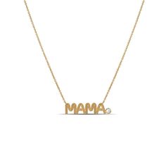 Solid Gold Mama Necklace - Alexis Jae Jewlery The Incredible Journey, Mommy Necklace, Mama Necklace, Nameplate Necklace, Elegant Necklace, Mom Necklace, Elegant Necklaces, Topaz Gemstone, Love Necklace