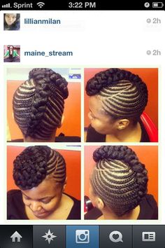 Braided Mohawk, Hair Braid Designs, Side Bun, Natural Braids, Mohawk Hairstyles, Braid Designs