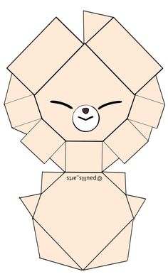 an origami bear with its eyes closed