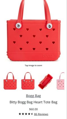 Bogg Bag essential Cute Top Handle Travel Bags, Cute Shopping Bags With Top Handle, Cute Top Handle Shopping Bag, Cute Top Handle Satchel For Shopping, Cute Red Rectangular Satchel, Cute Red Satchel For Daily Use, Cute Top Handle Shoulder Bag For Travel, Cute Top Handle Bag For Everyday, Casual Top Handle Satchel Gift