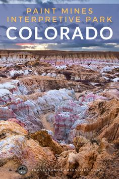 the cover of paint mines interpretive park in colorado, with text overlaying it