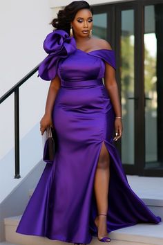 Mexico Essentials, Plus Size Gala Dress, Plus Size Wedding Guest Outfits, African Bridesmaid Dresses, Summer Tips, Plus Size Elegant Dresses, Plus Size Evening Gown, Dresses Occasion, Asymmetrical Collar