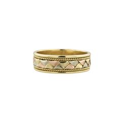 Estate Tri-Color Braided Band - Expressions Jewelers Gold Feathers, Vintage Wedding Band, Vintage Band, Gold Stripes, Diamond Bands