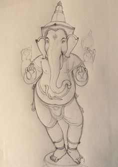 a pencil drawing of an elephant with a hat on it's head