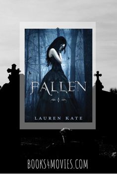 the book cover for fallen by lauren kate is shown in black and white with an image of