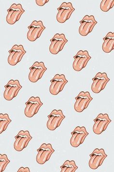 the rolling stones'tongue pattern on a light blue background