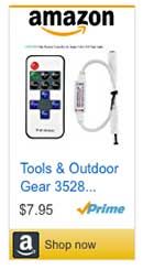 an ad for the amazon store with tools and outdoor gear $ 7 95 primes