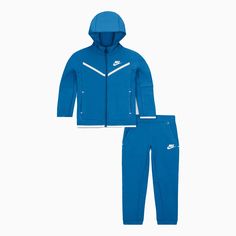 Kid's Nike Sportswear Tech Fleece Outfit - Color: Dark Marina Blue - Tops and Bottoms USA - Tech Fleece Outfit, Blue Nike Tech, Outfit Dark, Fleece Outfit, Nike Sportswear Tech Fleece, Hoodie And Pants, Kids Sportswear, Nike Tracksuit, Adidas Tracksuit