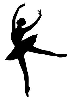 a black and white silhouette of a ballerina