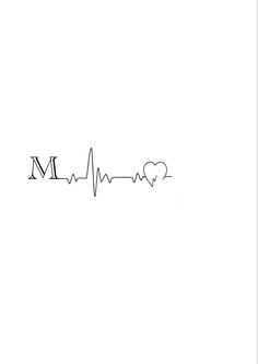 Heartbeat Tattoo With Name, M Tattoo, Thigh Piece Tattoos, Cute Simple Tattoos, Heartbeat Tattoo, M Tattoos, Henna Tattoo Designs Simple