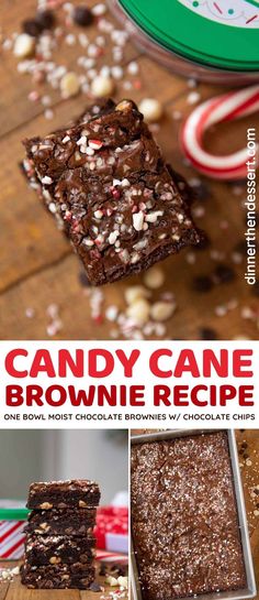 brownie recipe with candy canes and chocolate chips