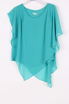 Aubrey Layered Chiffon Tunic in Teal Turquoise on Emma Stine Limited Chevron Skirt, Chiffon Tunic, Stil Boho, Salwar Kamiz, Teal Top, Clothes Casual, Pretty Top, Teal Turquoise, Earrings Accessories