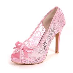 Category:Wedding Shoes,Pumps; Upper Materials:Lace; Lining Materials:Leatherette,Leather; Embellishment:Bowknot,Lace; Season:Summer,Spring; Heel Type:Stiletto Heel; Actual Heel Height:4.34; Gender:Women's; Platform Height:0.59; Toe Shape:Peep Toe; Type:Bridesmaid Shoes,Bridal Shoes,Wedding Heels; Style:Elegant,Sweet; Heel Height(inch):4-5; Outsole Materials:100% Leather; Occasion:Party,Wedding,Party  Evening; Closure Type:Loafer; Pattern:Braided; Shipping Weight:0.75; Listing Date:06/21/2020; Pr Lace Bridal Shoes, Wedding Shoes Pumps, Dr Shoes, Cute Shoes Heels, Wedding Lace, Bridesmaid Shoes, Girly Shoes, Estilo Chic, Womens Wedding Shoes