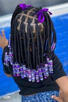 Sister Hairstyles, Lana Hair, Winter Natural Hairstyles, Kids Braids With Beads, Kids Box Braids, Stitch Drawings