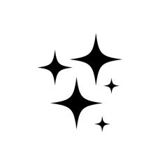 three black stars are shown in the shape of an abstract design on a white background