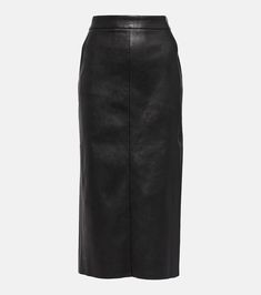 Taylor leather midi skirt in black - Stouls | Mytheresa Leather Midi Skirt, Black Midi Skirt, Leather Care, Invisible Zipper, Smooth Leather, Black Friday, Midi Skirt, Color Design, High Waisted