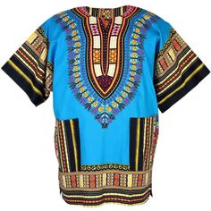 Other Colors And Sizes Available In My Closet!! Brand New Colorful And Comfortable Dashiki With Two Pockets * Vibrant Blue & Mixed Colors * Made Of 100% Cotton * Machine Wash Cold/Hang Dry Or Dry Clean Good For Any African Heritage Party, Festival Or Black History Month But You Can Wear From Church Party & Wedding To Any Party, From Lounging Around To Shopping Around Be Comfortable Yet Stylish!. All Items Come From A Smoke-Free / Pet-Free Home I’m Open To Offers. Please Check Out My Other Listin Dashiki Shirt Mens, African Dashiki Shirt, Dashiki For Men, T Shirt Blouse, Dashiki Shirt, African Tops, Girls Tunics, African Dashiki, Unisex Clothes