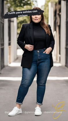 Inspirate en estos outfits para chicas curvy 😍 #modaplussize #chicascurvy #plussize #outfitsplussize #asesoradeimagen #glammer #consultoriadeimagen Casual Outfits Curvy, Casual Jean Outfits, Plus Size Going Out Outfits, Best Plus Size Jeans, Plus Size Business Attire, Girl Boss Outfit, Semi Casual Outfit, Casual Plus Size Outfits, Plus Size Casual Outfits