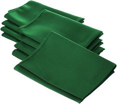 six green napkins stacked on top of each other