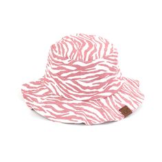 CC Zebra Bucket Hat - Truly Contagious Pink Adjustable Bucket Hat For Outdoor, Pink Adjustable Fit Bucket Hat For Outdoor, Trendy Bucket Hat For Outdoor Activities, Trendy Adjustable Hats For Outdoor Activities, Trendy Adjustable Hat For Outdoor Activities, Trendy Adjustable Hat For Outdoor, Casual Pink Bucket Hat For Outdoor, Trendy Outdoor Sun Hat With Upf 50+, Trendy Sun Hat With Upf 50+ For Outdoor