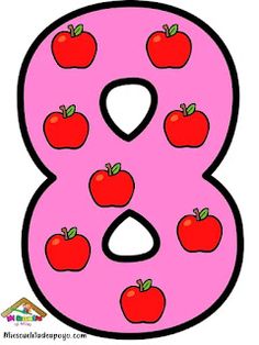 the letter b has apples on it and is pink with black outline, in front of a white background