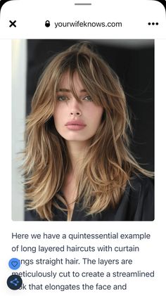 70’s Hair, Wavy Hair Tips, Hair Fringe, Long Layered Haircuts, Mid Length Hair, Long Layered Hair, Haircuts For Long Hair, Hair Envy, Cool Haircuts