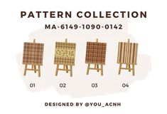 the pattern collection is designed by you ach and includes four easels with plaid designs on them