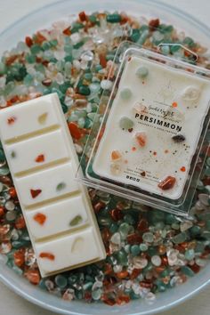 Fragrance Wax Melts | Persimmon - Prosperity & Good Fortune - LITTLEMISSDESSA Wax Melt Bar Packaging, Wax Melts Target, Crystal Wax Melts, Home Made Wax Melts, Snap Bars Wax Melts, Candle Bar Ideas, Candle Market Display, Diy Fall Scented Candles, Wax Melt Display