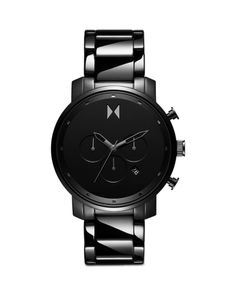 Mvmt Nova Ceramic Chronograph, 45mm Classic Jewelry Pieces, Mens Top, Ceramic Watch, Black Bracelets, Classic Jewelry, Design Minimalista, Black Watch, Minerals Crystals, Gloss Black